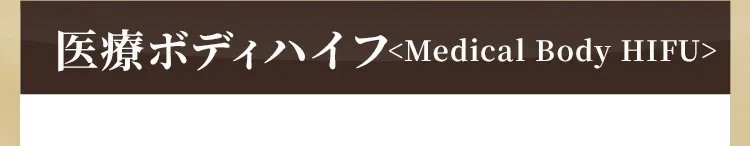 医療ボディハイフ＜Medical Body HIFU＞