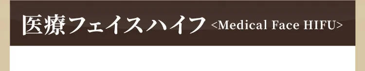 医療フェイスハイフ＜Medical Face HIFU＞