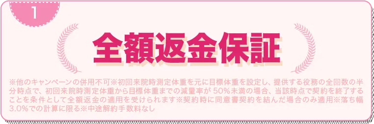 全額返金保証