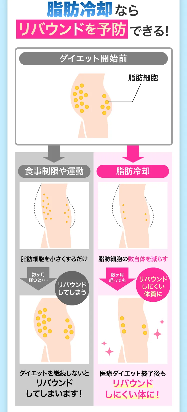 脂肪冷却ならリバウンドを予防できる！